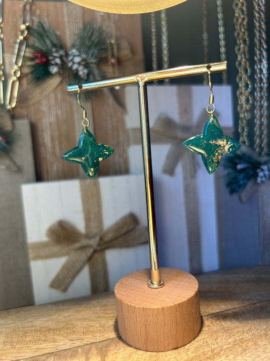 Deep Green Forest Light North Star Dangles