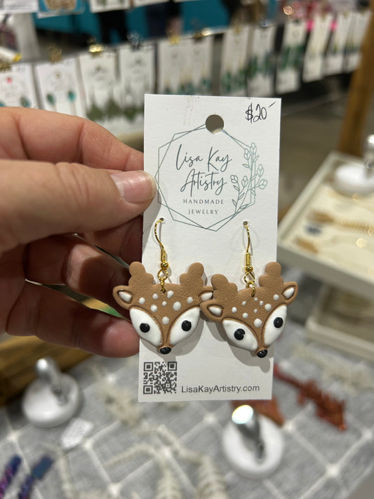 Baby Deer (Large) Dangle Earrings