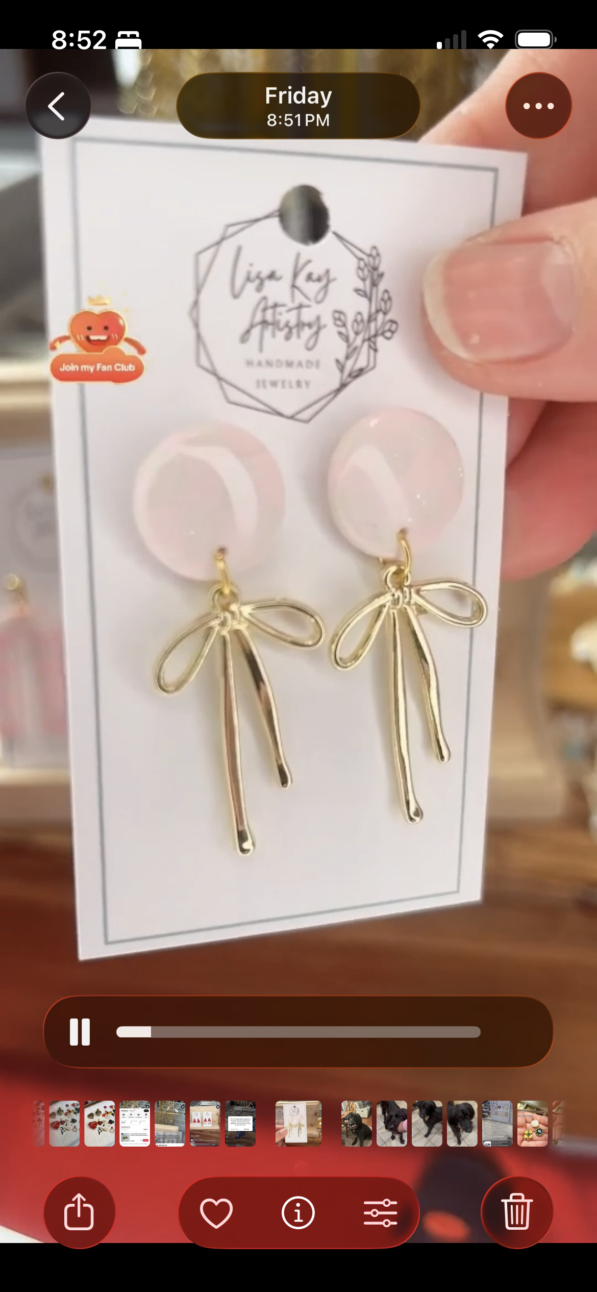 Pink Bow Earrings