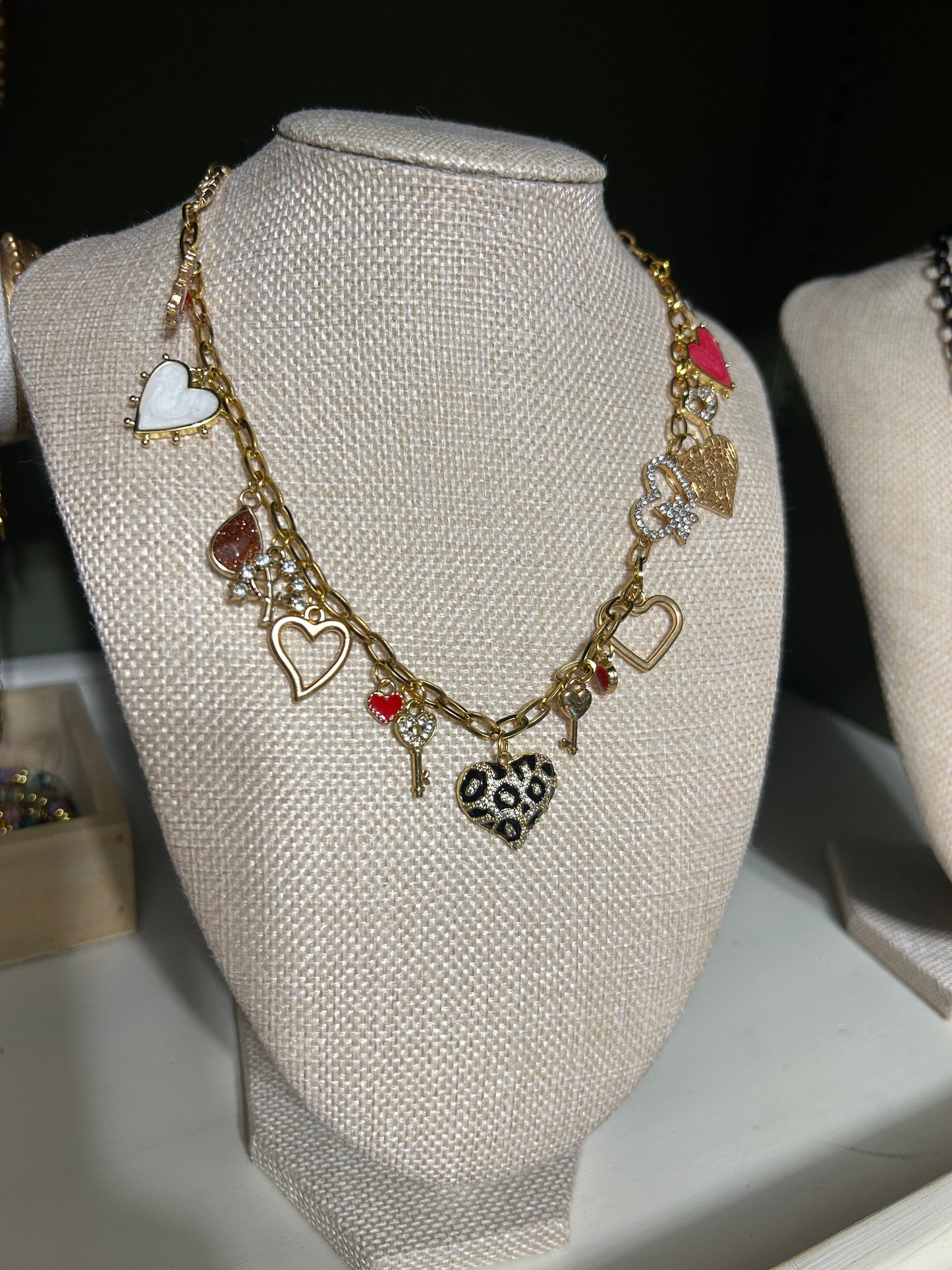 Leopard Heart Charm Necklace