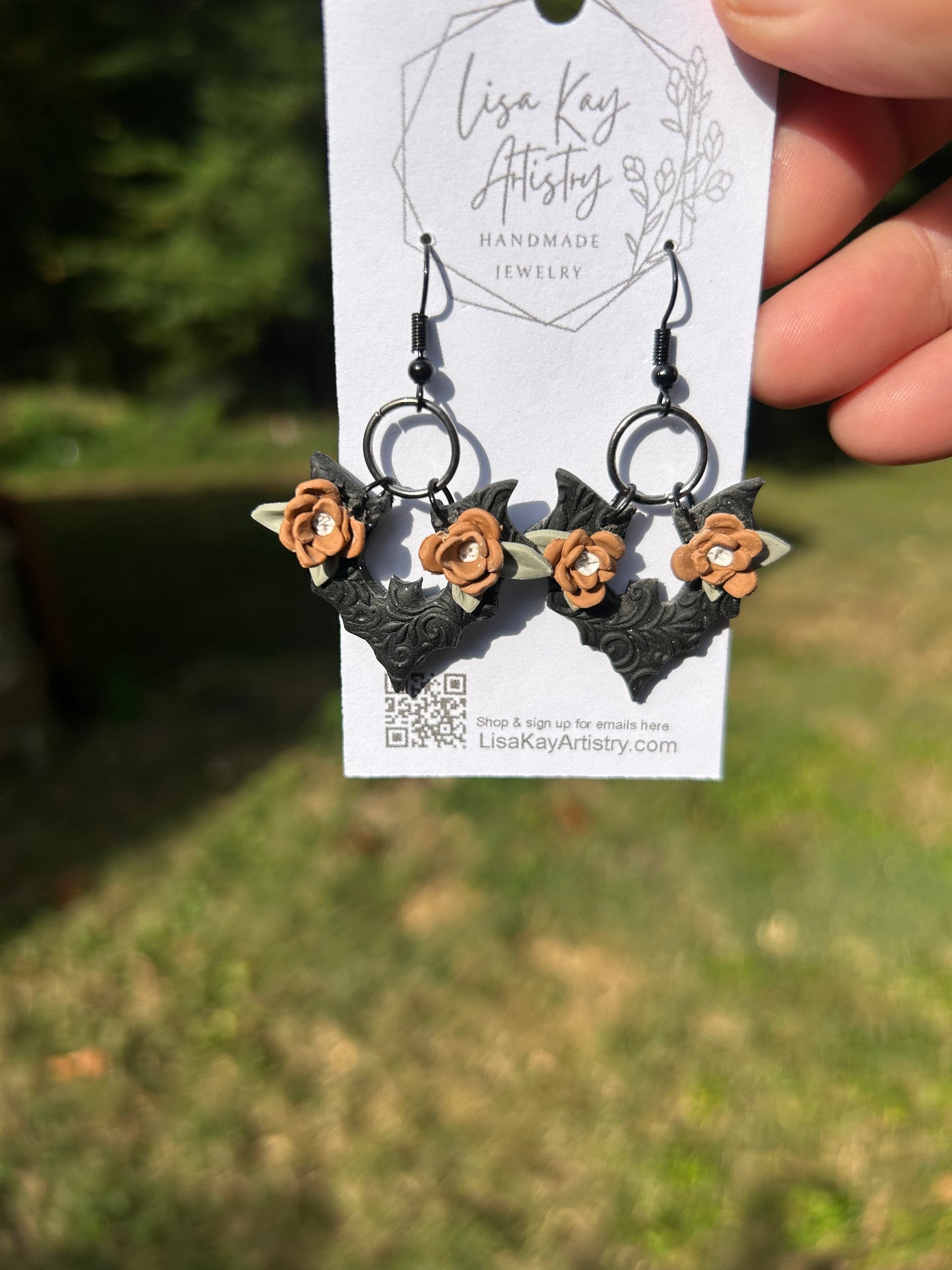 Bats -floral dangles