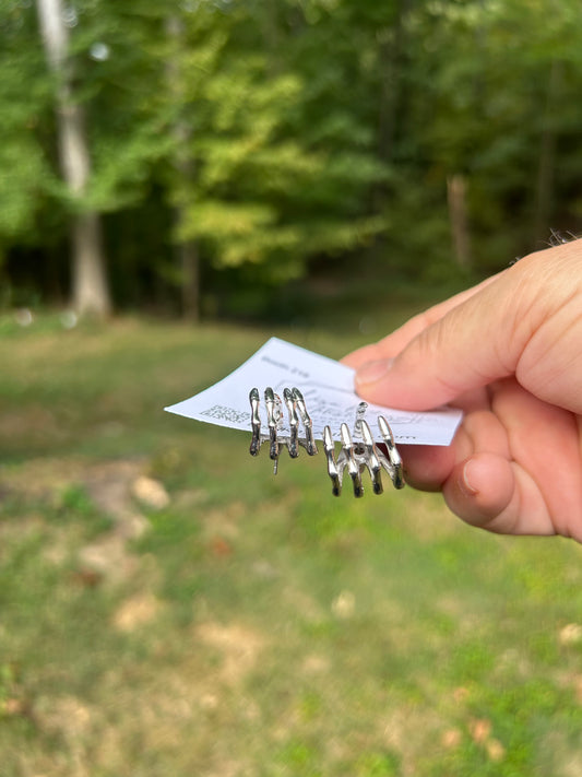 Metal Skeleton Hands Stud Cuff