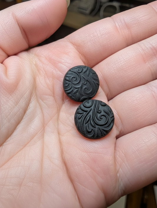 Black Embossed Studs