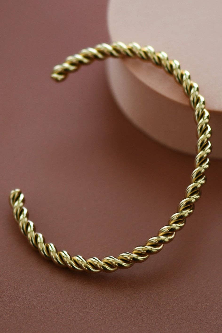 18K Gold Plated Bracelet - Stainless Steel Cuff - 7204