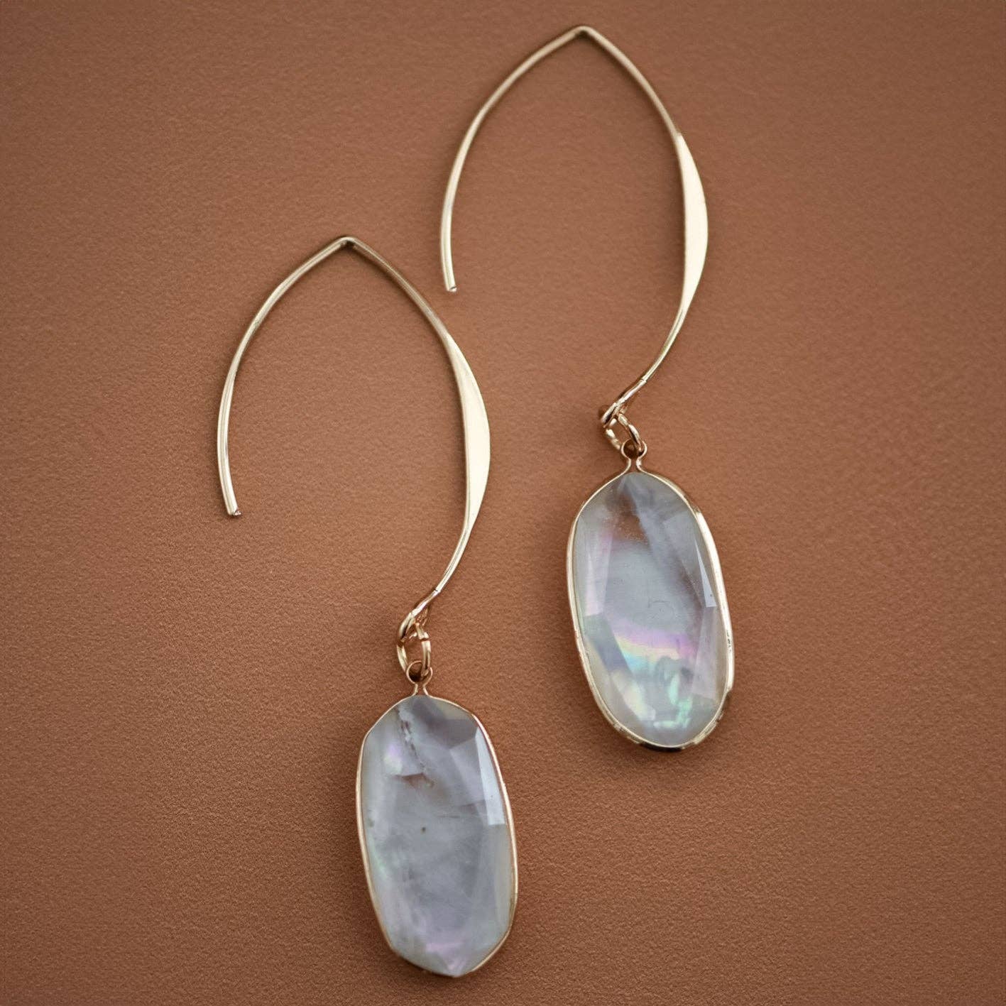 White Pearl Wire Threader Drop Earrings - 6179