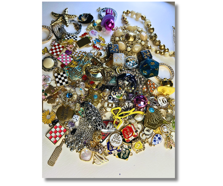 7 Charms Bracelet - Bookmark, Purse or Keychain